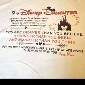 TO MY DISNEY DAUGHTER HEARTFELT MESSAGE PILLOWCASE